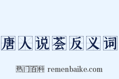 唐人说荟反义词是什么意思的图片